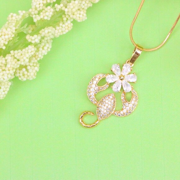 "Rose Gold Scorpio Pendant with Sparkling CZ and Floral Accent, XPPT1546 - Picture 12 of 13